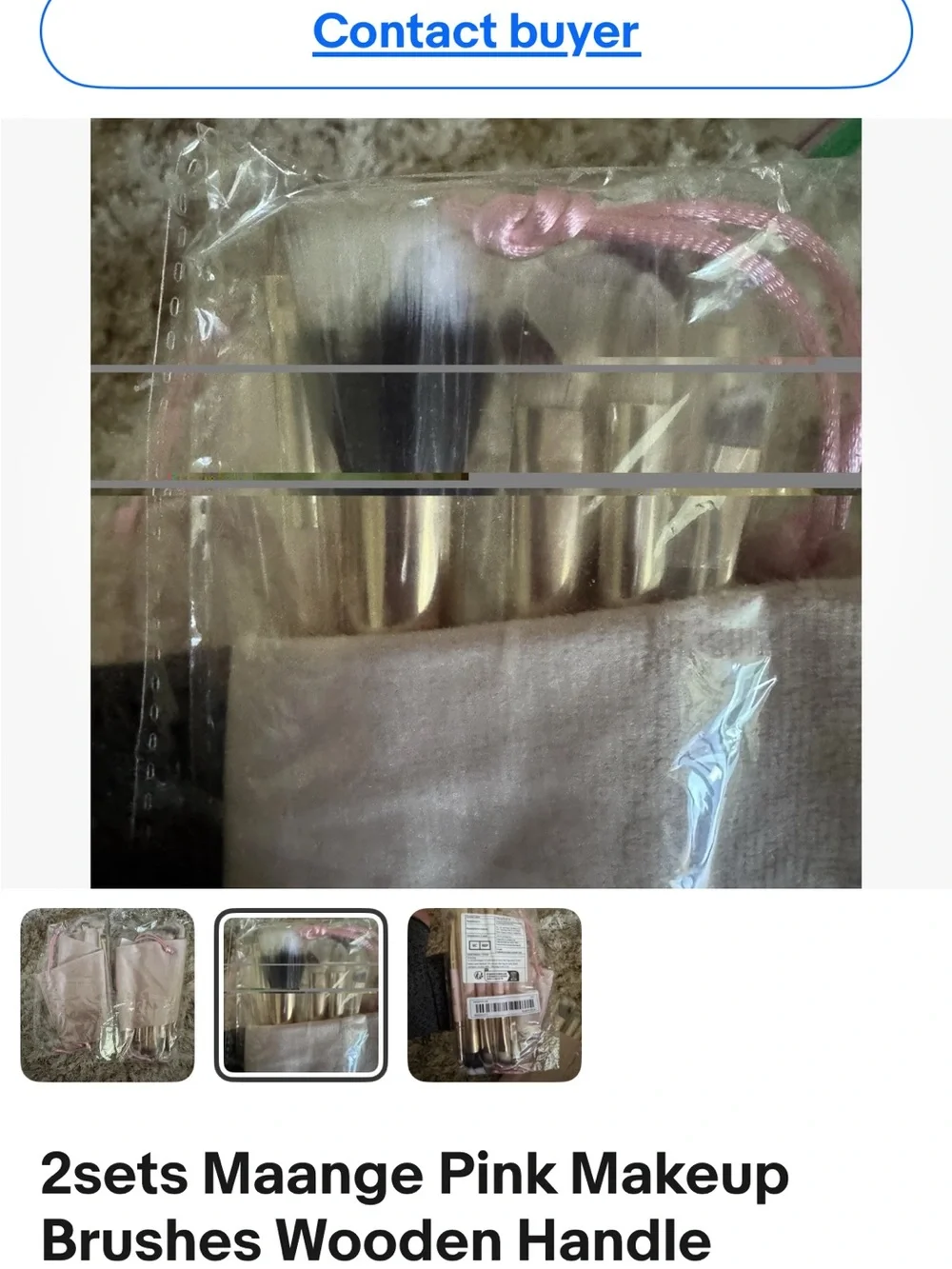 2 !!! Soft Pink Makeup Brush Set with Velvet Pouches